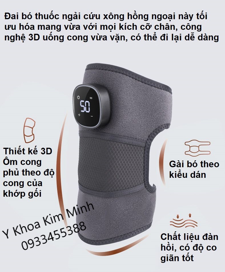 Đai bó thuốc xông ngải cứu hồng ngoại chữa đau khớp gối