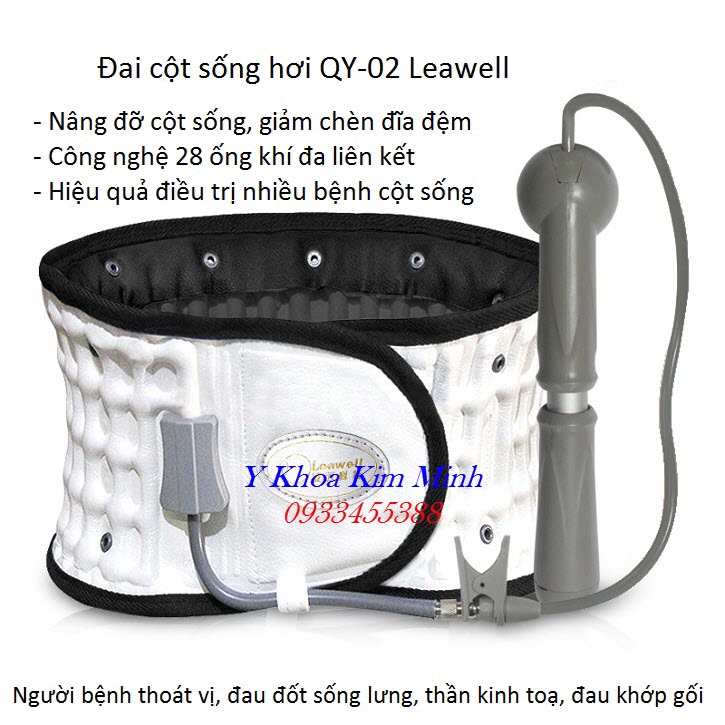 Đai cột sống bơm hơi nâng đỡ chống tì đè đia đệm giảm đau nhức và liệt chân - Y Khoa Kim Minh