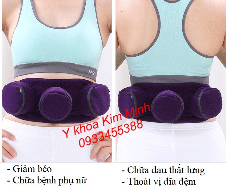 Đai xông nhiệt nhang ngải cứu chữa bệnh đa năng 3 bầu đồng - Y khoa Kim Minh