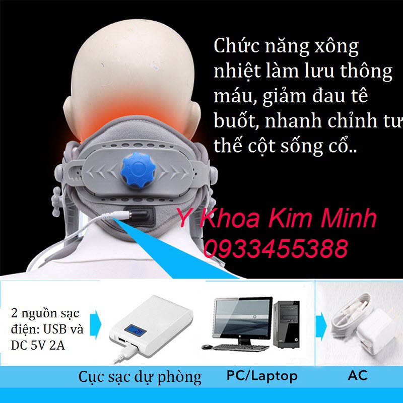 Sử dụng điều trị đau côt sống cổ và xẹp đĩa đệm mọi lúc mọi nơi Đai nâng cột sống cổ trị liệu nhiệt giảm đau, phuc hồi đĩa điệm