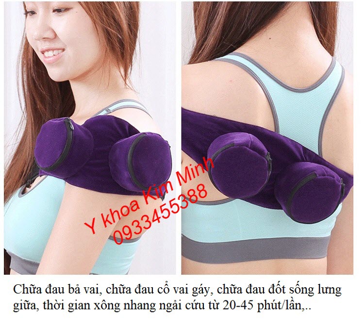 Đai xông nhang ngải cứu chữa đau cổ vai gáy loại đai xông 2 bầu - Y khoa Kim Minh