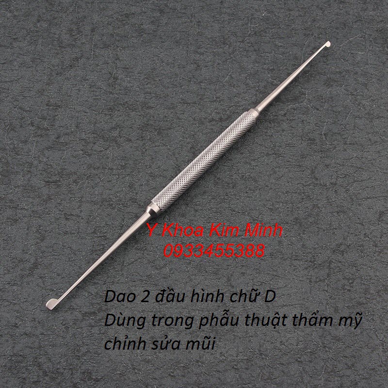 Dao cắt điêu khắc 2 đầu chữ D dùng trong phẫu thuật sụn mũi