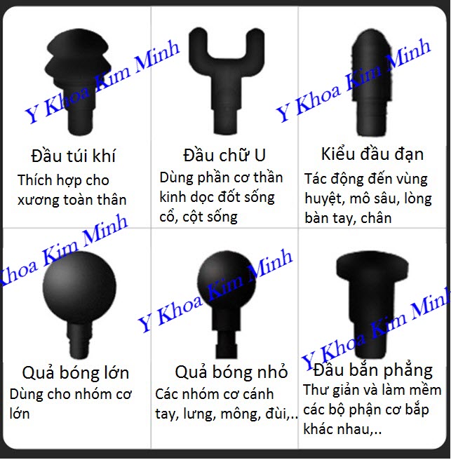 Đầu điều trị giảm đau cơ khớp của máy massage rung 6 đầu AY-26 - Y khoa Kim Minh