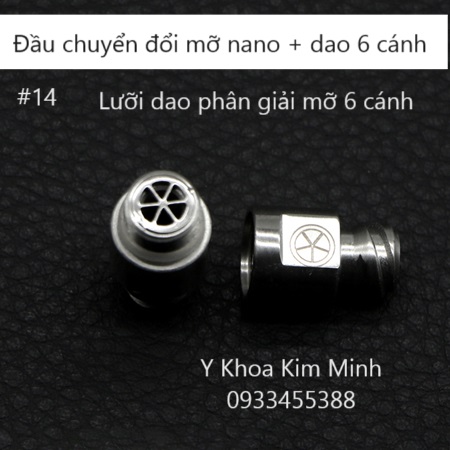 Đầu chuyển đổi mỡ nano và lưỡi dao phân giải mỡ 6 cánh