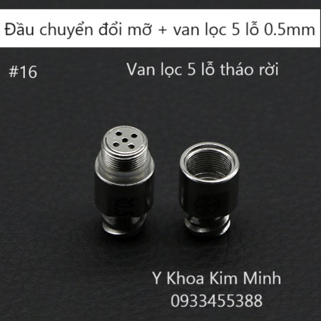 Đầu chuyển đổi mỡ nano van lọc mỡ 5 lỗ 0.5mm có thể tháo rời