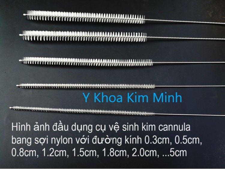 Hình ảnh đầu bàn chải, dụng cụ dùng vệ sinh kim cannula, ống silicon hút mỡ phẫu thuật thẩm mỹ