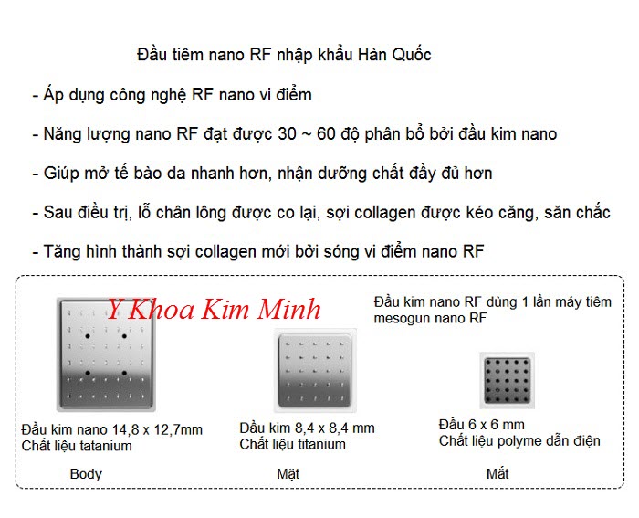 Đầu kim máy tiêm mesogun nano RF - Y khoa Kim Minh bán tại Tp Hồ Chí Minh