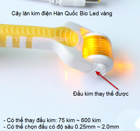 Đầu c&acirc;y lăn kim điện H&agrave;n quốc c&oacute; đ&egrave;n Led Y Khoa Kim Minh