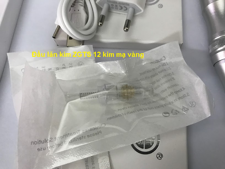 Đầu lăn 12 kim mạ vàng của máy ZGTS Dau lan kim 12 kim cua máy phi kim điện ZGTS Y khoa Kim Minh 0933455388