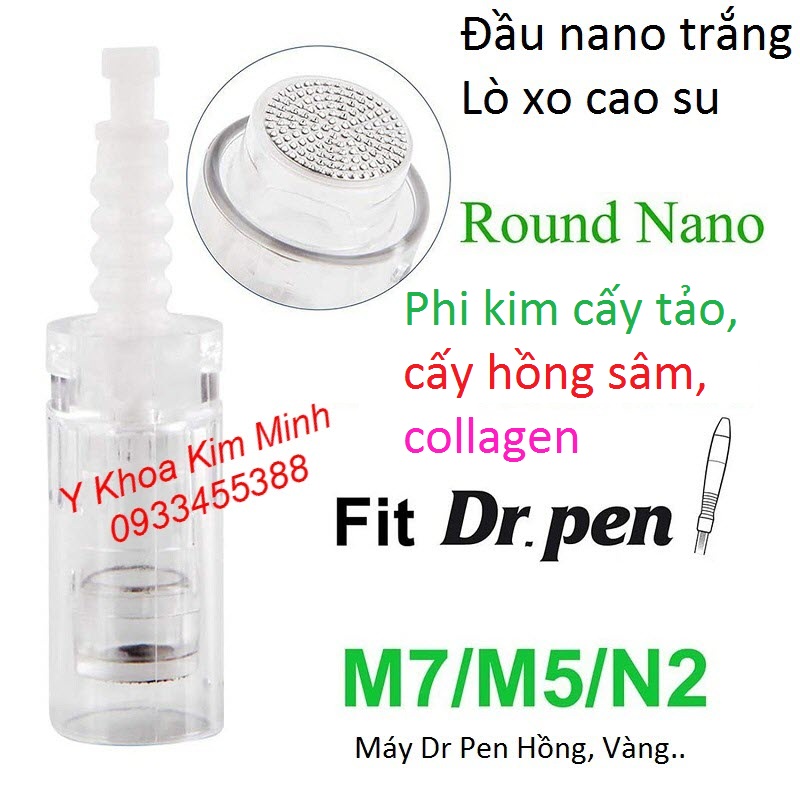 Đầu kim nano cấy tảo, hồng sâm, collagen tươi Đầu nano phi kim cấy tảo, cấy hồng sâm, collagen dùng cho máy Dr Pen