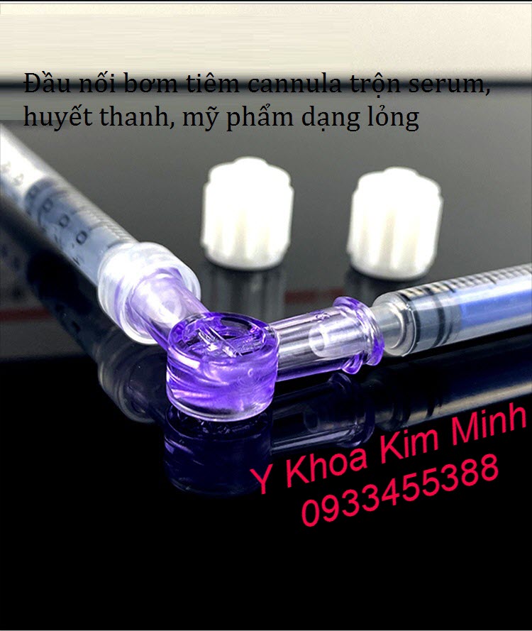 Đầu nối bơm tiêm dùng mix trộn đều serum, huyết thanh, tế bào gốc, mỹ phẩm dạng lỏng
