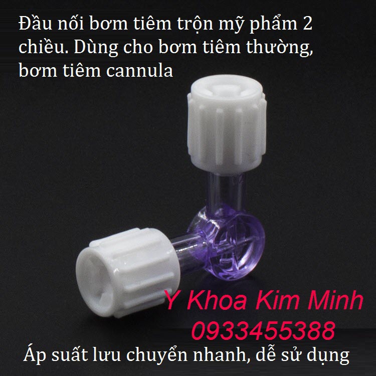 Đầu nối 2 bơm tiêm trộn mỹ phẩm serum