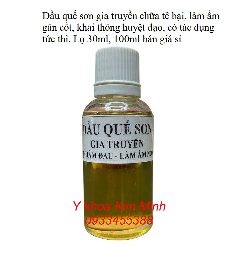 Chữa trị tê bại, đau cột sống, tắt nghẽn mạch máu, giãn gân cốt rất hiệu quả với dầu quế sơn gia truyền - Y Khoa Kim Minh Dầu quế sơn xoa bóp chữa trị tê bại gia truyền bán tại Tp.HCM - Y Khoa Kim Minh