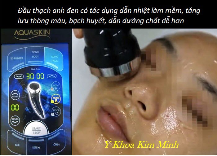 Tác dụng của đầu thạch anh đen máy aqua skin Hàn Quốc - Y Khoa Kim Minh