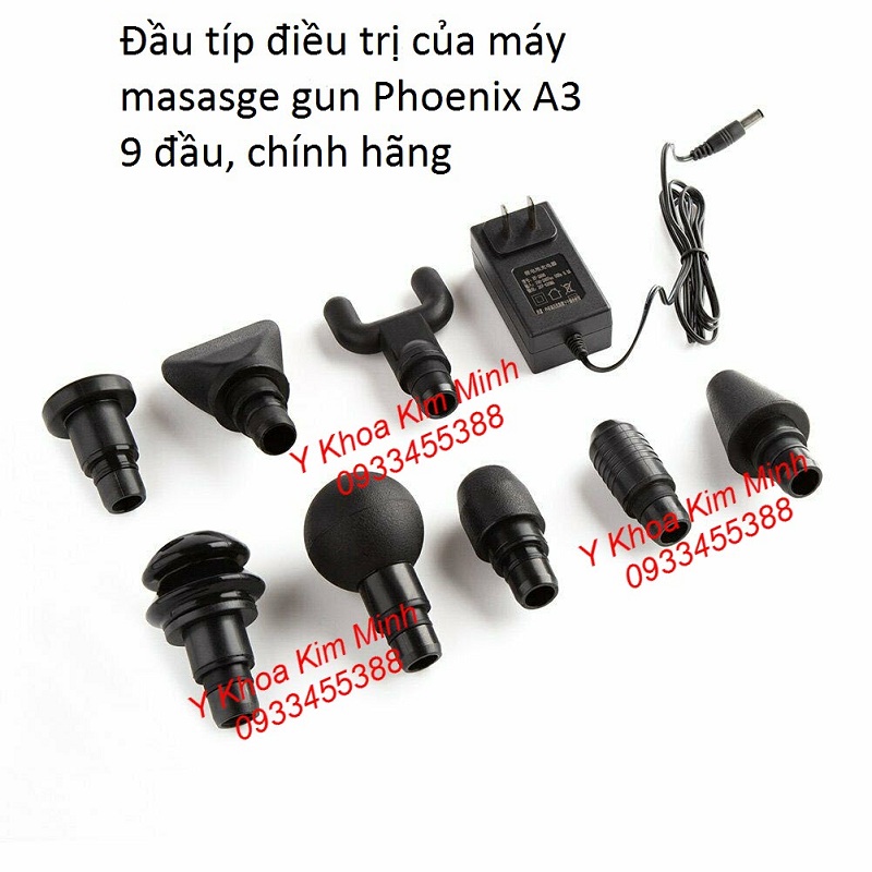 0 đầu típ điều trị của máy masasge gun cầm tay Phoenix A3 2500mAh - Y khoa Kim Minh