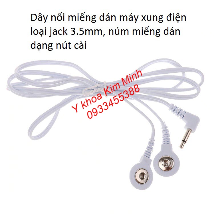 Dây nối miếng dán máy xung điện loại 2 miêng, jack cắm 3,5mm - Y Khoa Kim Minh
