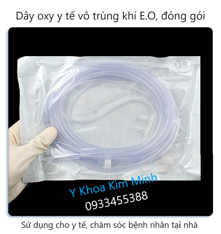 Dây ô xy y tế đã vô trùng dùng cho máy thở, máy tạo oxy, bình oxy y tế giúp bệnh nhân thở bằng đường mũi