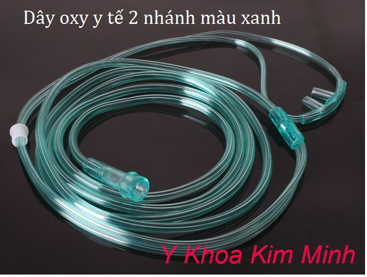Dây oxy 2 nhánh dùng cho máy trợ thở oxy Dây oxy 2 nhánh dùng cho máy thở màu xanh