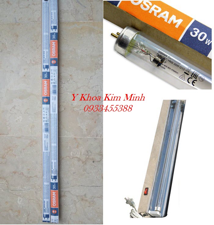 Bộ bóng máng đèn chiếu tia cực tím tử ngoại dùng tiệt trùng phòng OSram 30W G13 - Y khoa Kim Minh