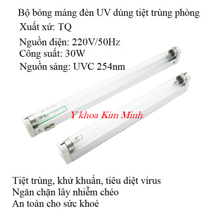 Bộ bóng máng đèn UV cực tím khử trùng phòng 6 tất, 9 tất xuất xứ Trung Quốc