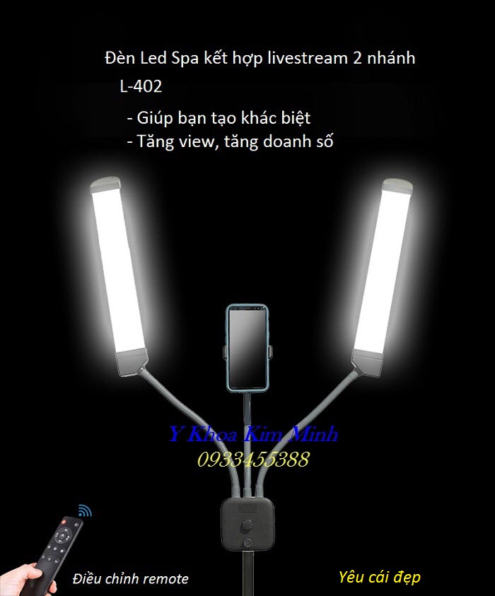 Đèn Led thẩm mỹ spa 2 nhánh kết hợp livestream dùng chăm sóc da - Y Khoa Kim Minh