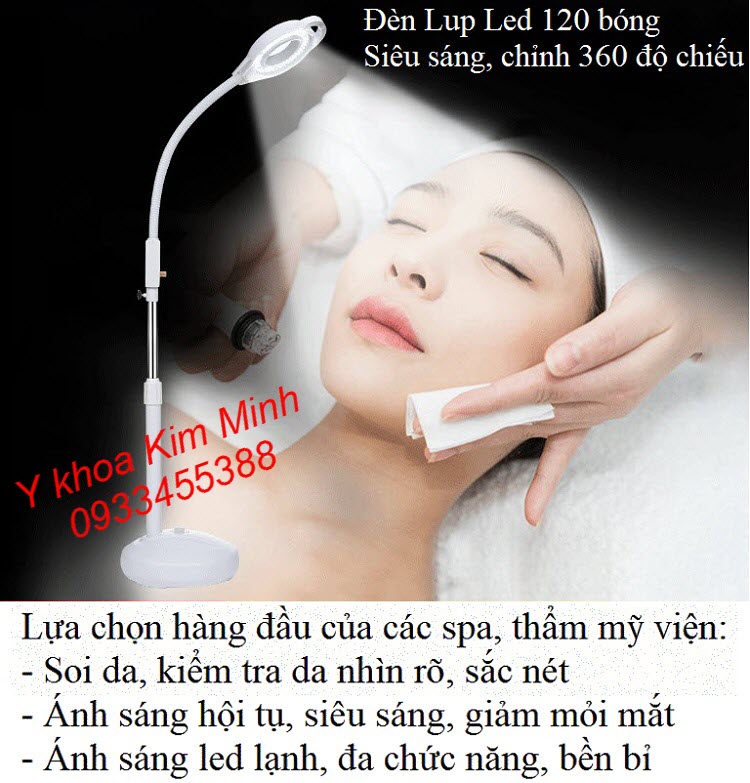 Đèn Led soi da ánh sáng lạnh 120 bóng có volum tăng giảm nguồn sáng bán tại Tp.HCM - Y Khoa Kim Minh