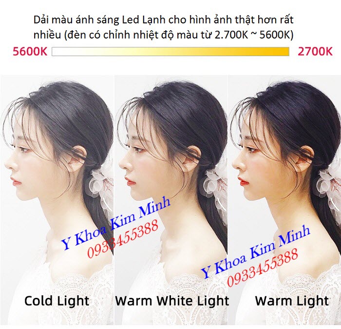 Đây là đèn livestream bóng led lạnh cao cấp, ánh sáng mịn trung thực - Y Khoa Kim Minh So sánh đèn livestream giá rẻ và đèn Livestream bóng Led ánh sáng lạnh cao cấp KM-88-II - Y Khoa Kim Minh