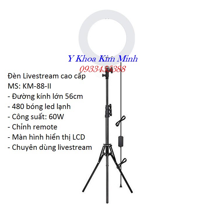 Công nghệ ánh sáng Led siêu sáng, dùng livestream đường kính 46cm - Y Khoa Kim Minh Đèn Livestream ánh sáng lạnh bóng tròn gồm 480 bóng Led nhỏ đường kính 46cm - Y Khoa Kim Minh