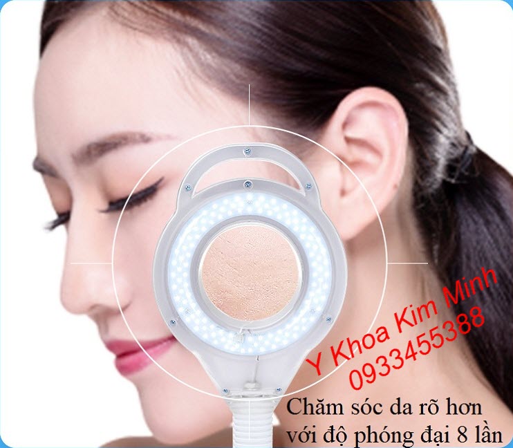 Đèn Lup Led soi da ánh sang lạnh 120 bóng có độ phóng đại hình ảnh da lên 8 lần - Y Khoa Kim Minh