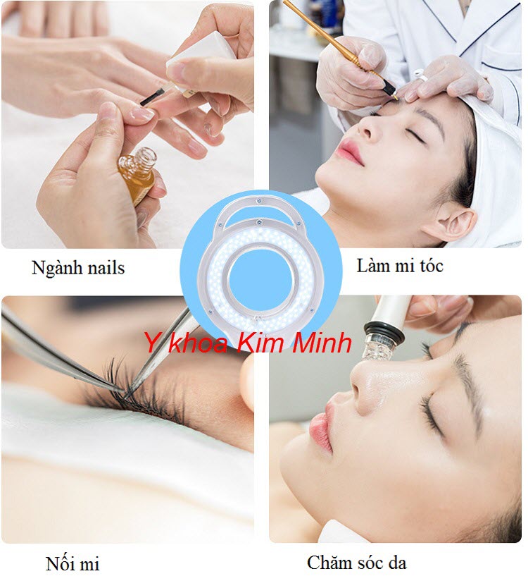 Công dụng của đèn Led led 120 bóng ánh sáng lạnh, tăng giảm nguồn sáng, phóng đại 8X - Y Khoa Kim Minh