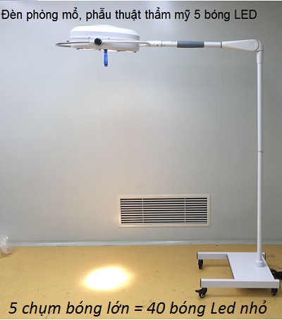 Đèn mổ phẫu thuật Led 5 bóng chân đứng - Y Khoa Kim Minh