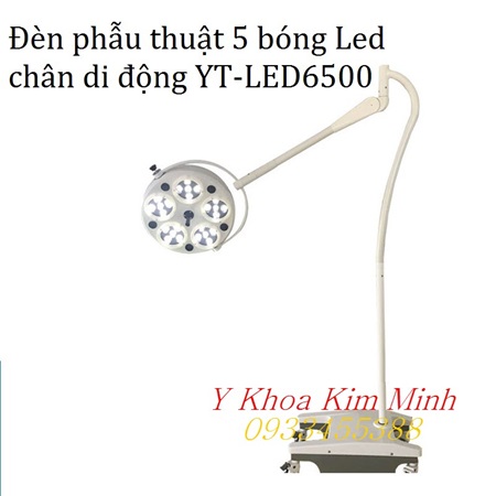 Đèn mổ phẫu thuật chân di động 5 bóng Led YT-LED6500 bán ở Y Khoa Kim Minh
