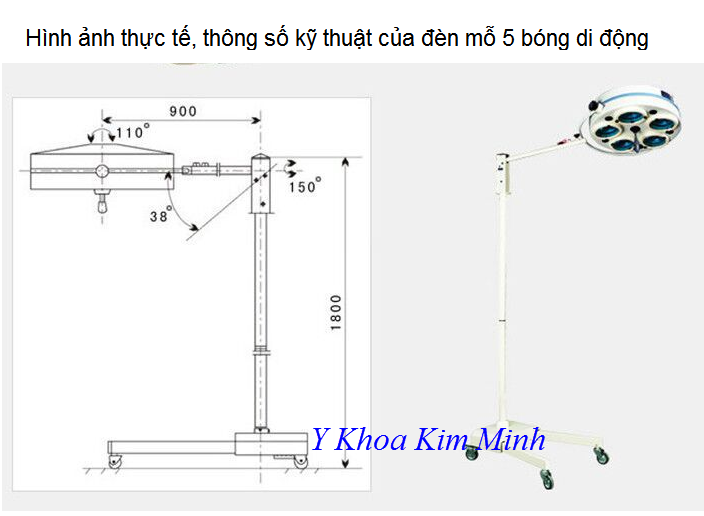 Den mo phau thuat 5 bong chan di dong anh sang lanh - Y khoa Kim Minh 0933455388