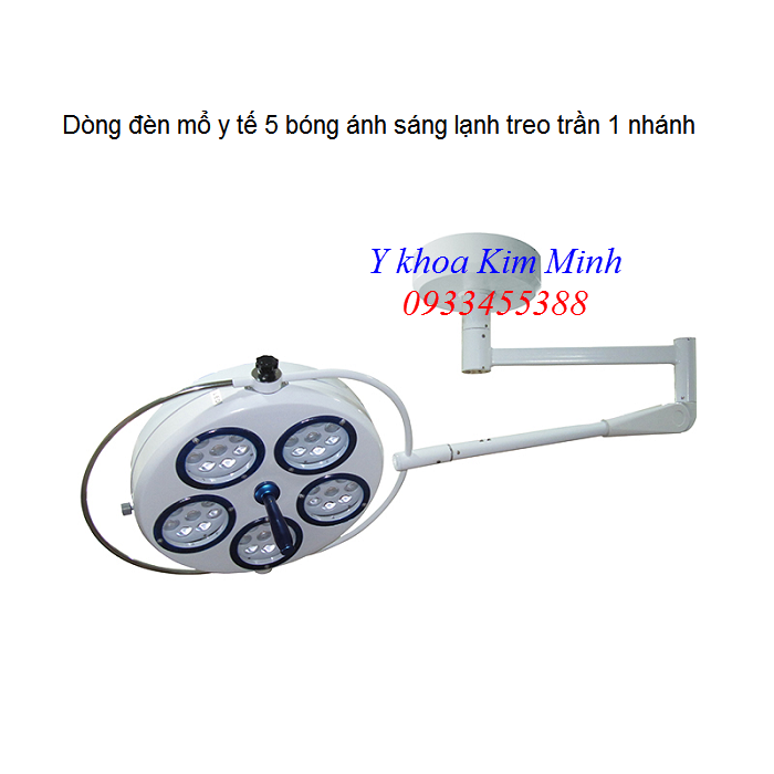 Đèn mổ y tế treo trần 1 nhánh 5 bóng ánh sáng led lạnh - Y khoa Kim Minh