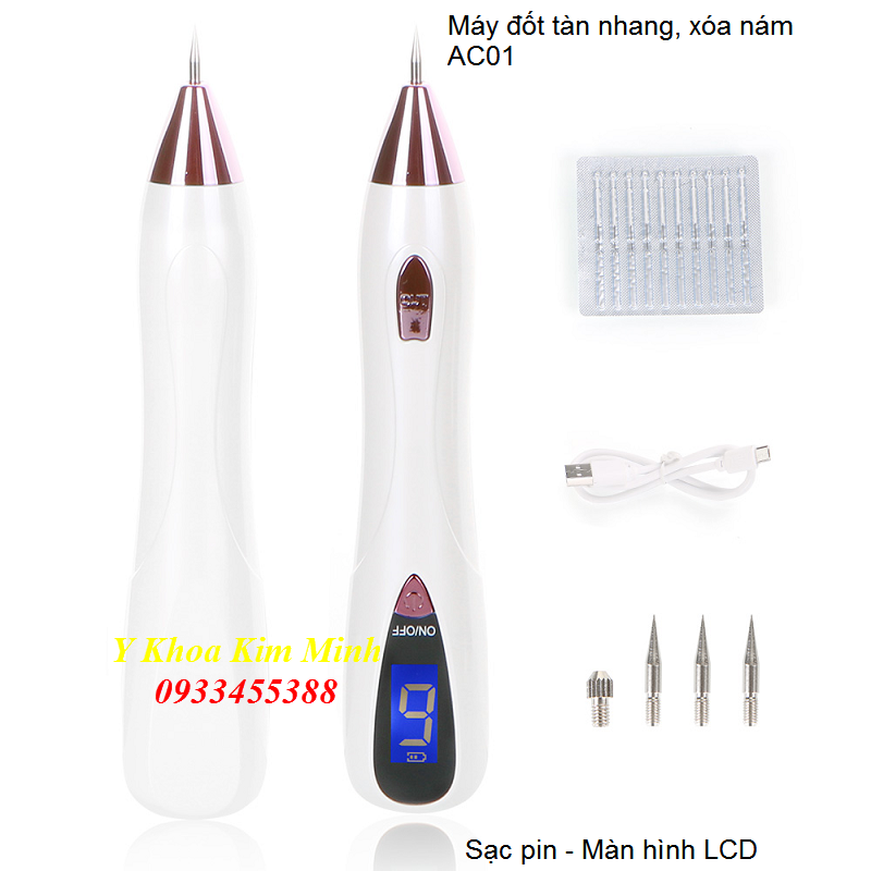 Máy đốt nốt ruồi xóa nám tàn nhang AC01 có đèn Led - Y Khoa Kim Minh 09334555388