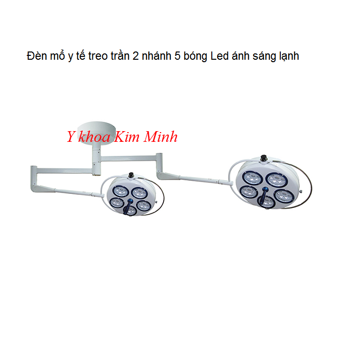 Đèn y tế treo trần 2 nhánh 5 bóng led lạnh bán tại Y khoa Kim Minh