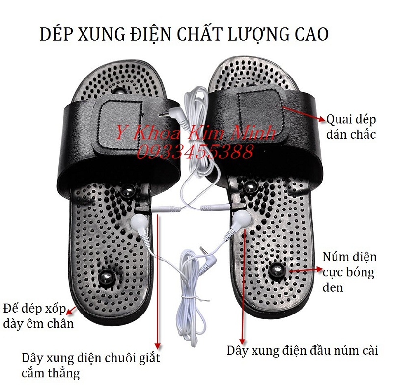 Thông số dép xung điện trị liệu bán ở Y Khoa Kim Minh