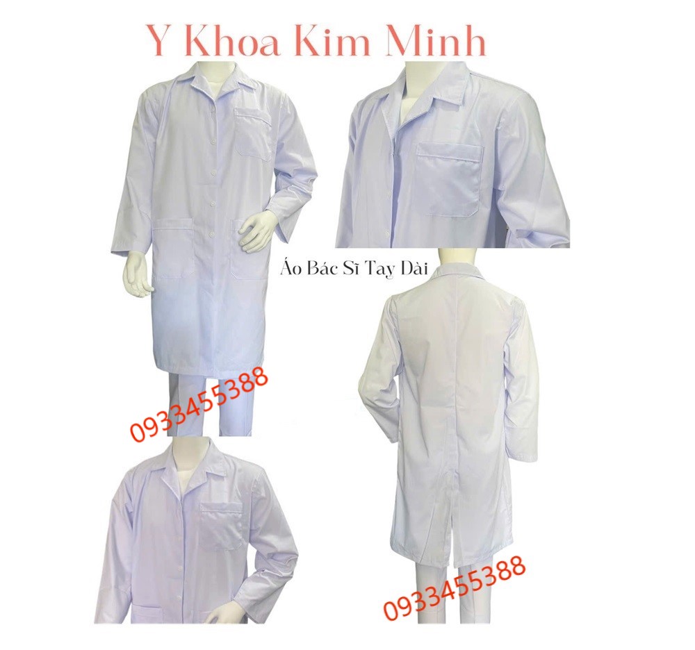 Quần áo blouse bác sĩ nam nữ tay dài bán ở Y Khoa Kim Minh