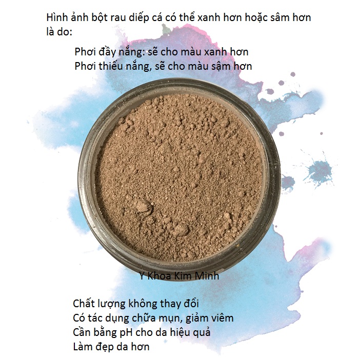 Dia chi ban bot dap mat na rau diep ca tri mun, giam viem, lam sang da - Y khoa Kim Minh