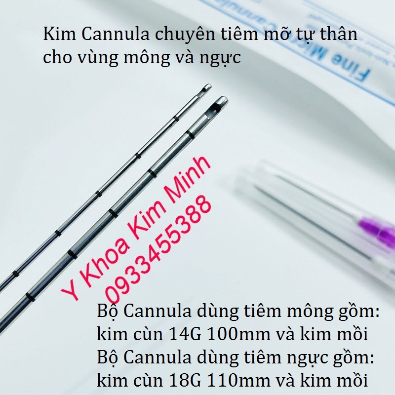 Kim đầu tù cannula dùng tiêm mông 14G 100mm và tiêm ngưc 18G 110mm