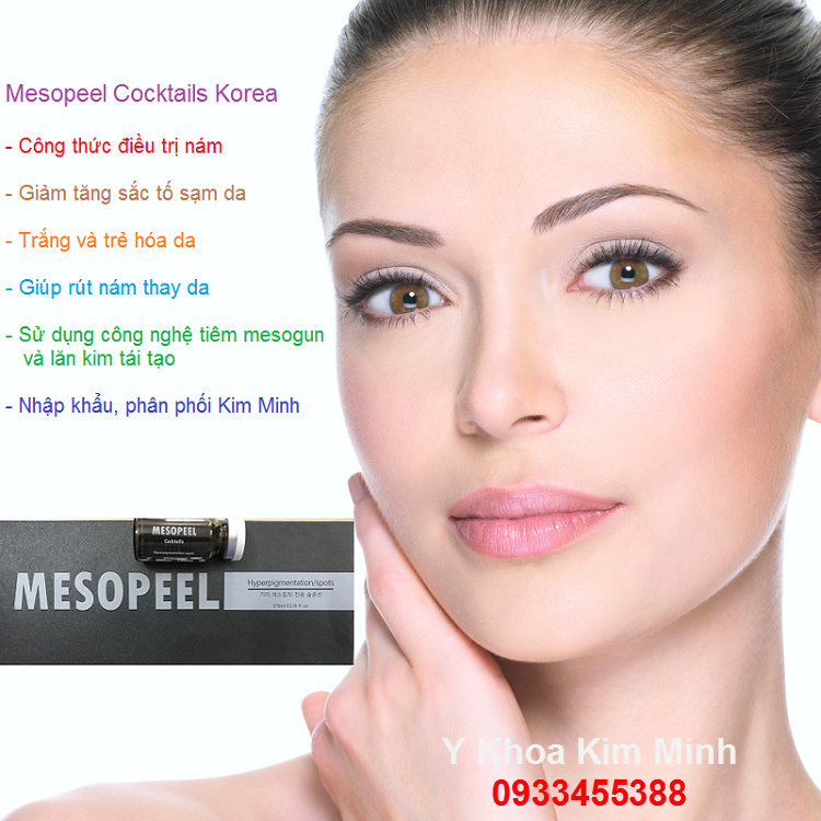 Điều trị nám da, giảm thẩm, tiêm trắng da bằng công nghệ Mesopeel cocktail hàn Quốc - Y khoa Kim Minh