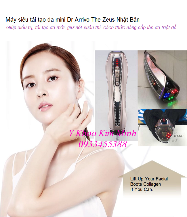Máy chăm sóc da Dr Arrivo The Zeus Nhật Bản, siêu tái tạo, siêu trẻ hóa, siêu nâng cơ - Y Khoa Kim Minh