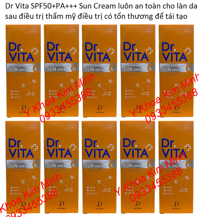 Dr Vita SPF50+ PA+++ Sun Cream skin protection 98% over