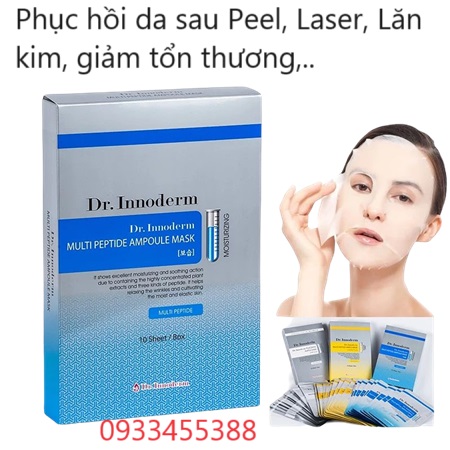 Dr. innoderm mask, mặt nạ hồi phục da, sau lăn kim, peel da, bắn laser điều trị da mặt, giúp nhanh hồi phục, làm lành nhanh vết thương