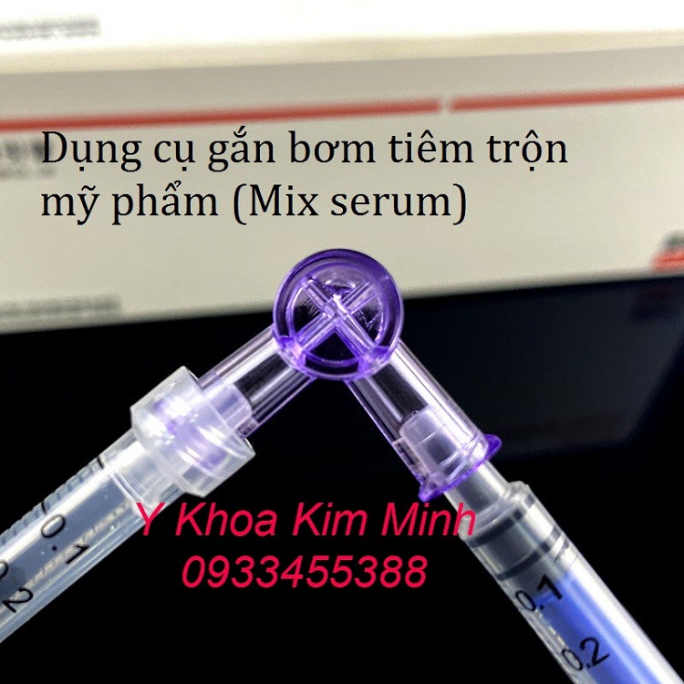 Dụng cụ gắn bơm tiêm trộn mỹ phẩm mix serum