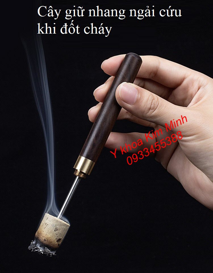 Cây que xiên giữ nhang ngải cứu, dụng cụ giữ nhang ngải cứu khi đốt - Y Khoa Kim Minh