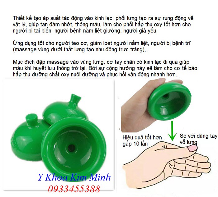 Dụng cụ hỗ trợ người tai biến, chén massage đập lưng làm thông máu huyết - Y Khoa Kim Minh