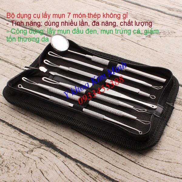 Dụng cụ lấy mụn đầu đen trứng cá gồm 7 món thép không gỉ đang bán tại Tp Hồ Chí Minh - Y khoa Kim Minh 0933455388