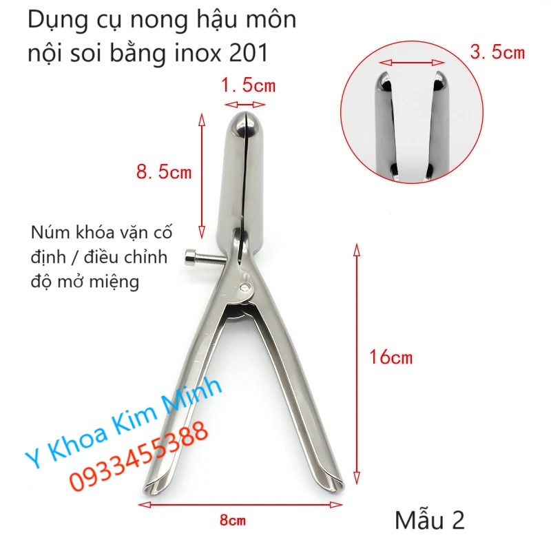 Dụng cụ nong hau môn bàng inox 304 kiểm tra nội soi hậu môn bán ở Tp.HCM