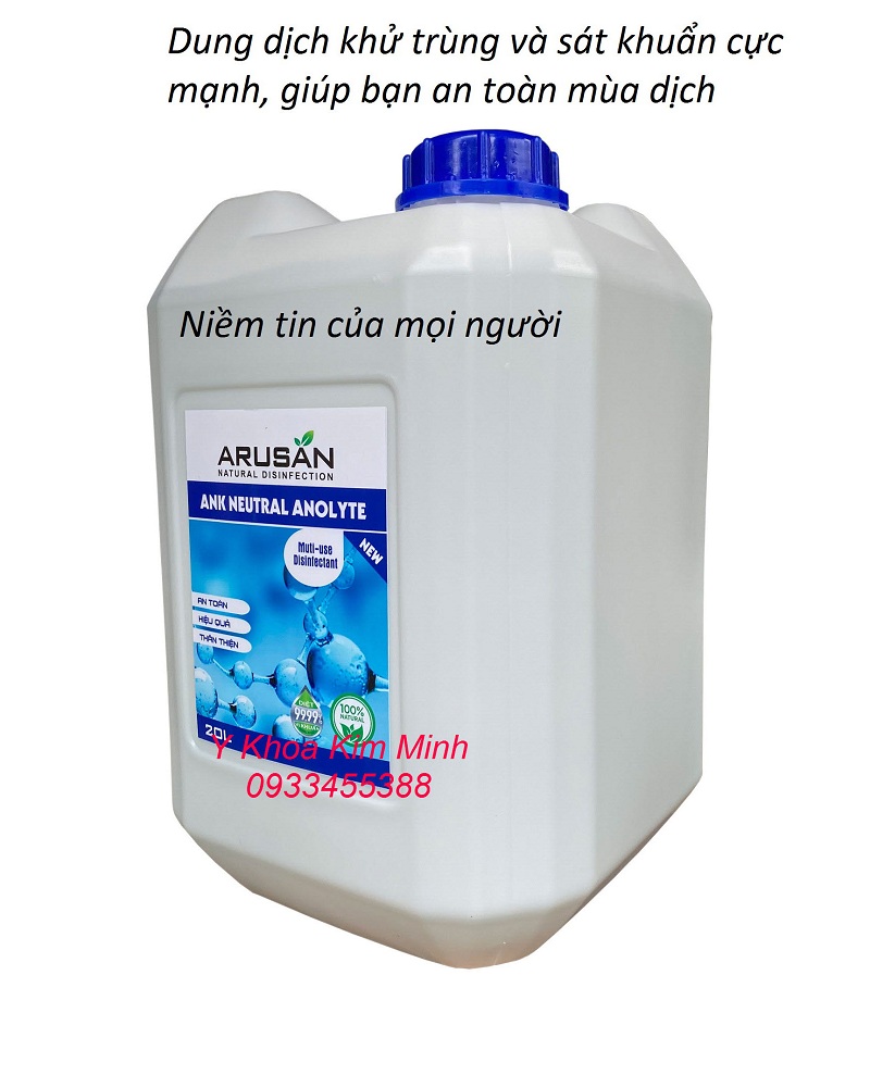 Dung dịch sát khuẩn Arusan can 20 lít bán giá sỉ tại Y Khoa Kim Minh